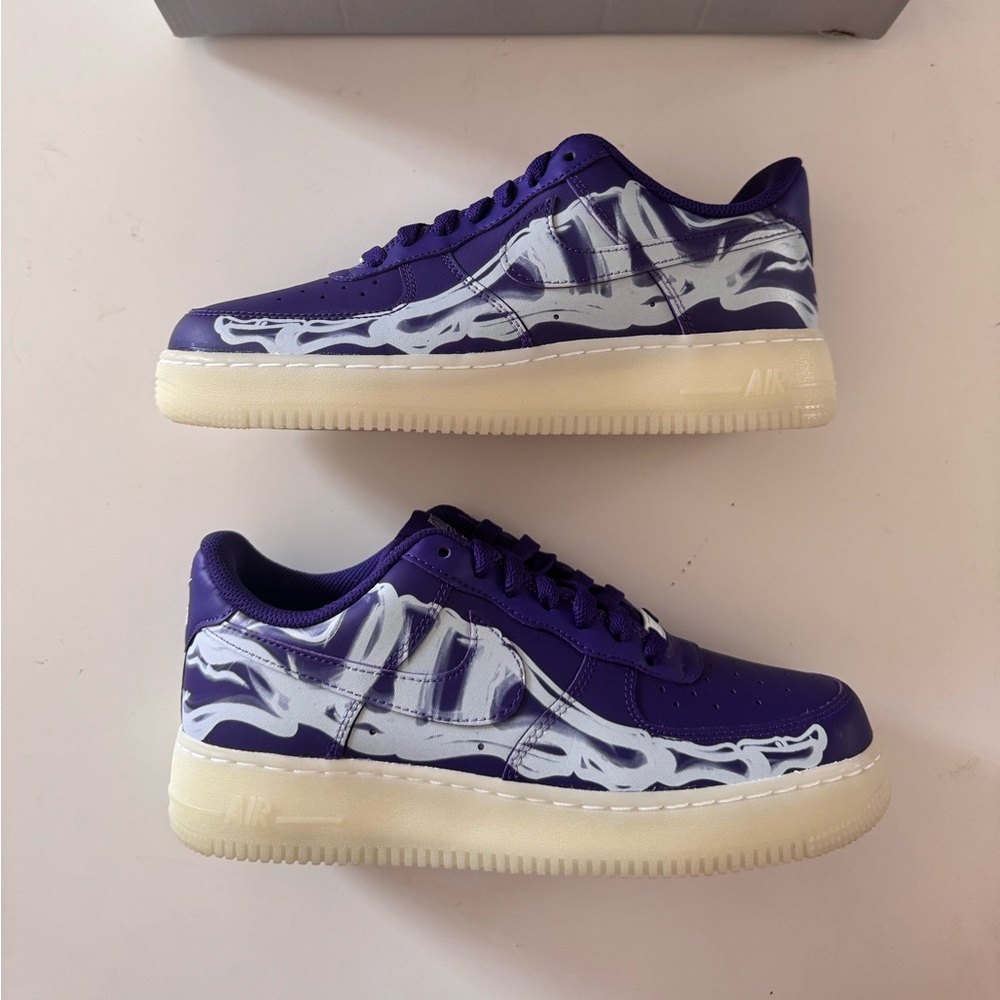 Nike Air Force 1 Low Purple Skeleton Halloween Size 7